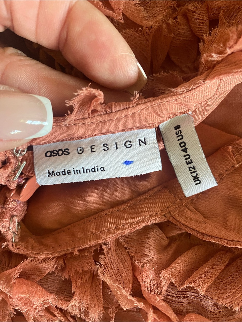 ASOS Rust Ruffle Mini Dress - Picture 2 of 11